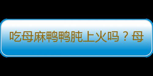 吃母麻鸭鸭肫上火吗？母麻鸭鸭肫的营养价值有哪些