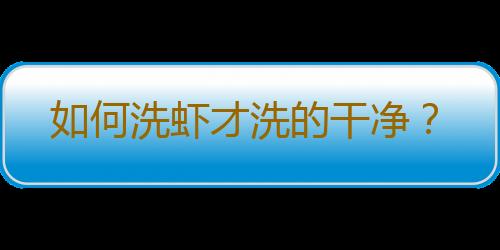 如何洗虾才洗的干净？